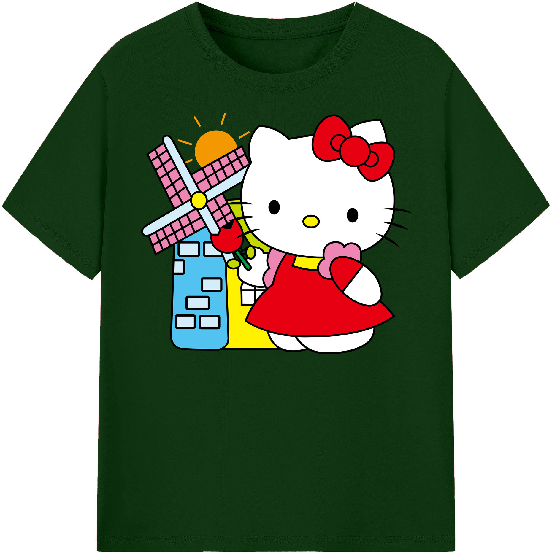 （画像用） Hello Kitty ハローキティ 綿100％半袖Tシャツ（フロントプリント）